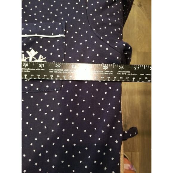 Vintage Ashley Taylor  L Women's Blue Micro Star Snowflake Embroidered T Robe... - Picture 7 of 9